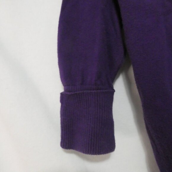 SUZY SHIER | xl - extra large | Stylish Purple V-Neck Sweater | Rolled Cuffs - Picture 6 of 16